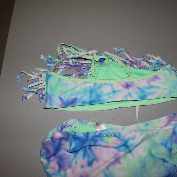 Multi Color 2 Pcs Justice Bikini Swimsuit Size 14 - Picture 7 of 11